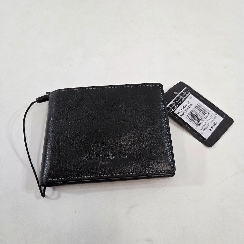 Club Rochelier Mens Leather RFID Wallet Black NWT